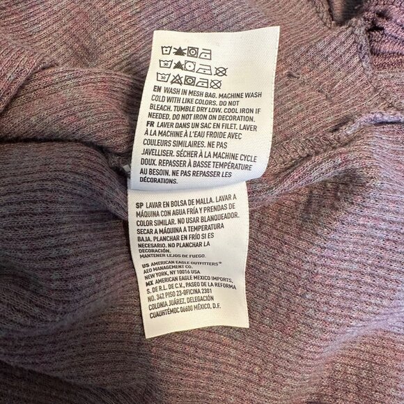 American Eagle Outfitters Womens Lace Thermal Knit  Long Sleeve Size L Purple - Picture 8 of 11